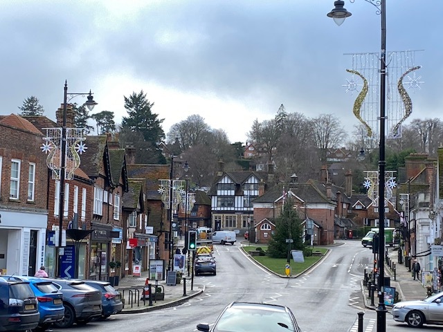 A view of Haslemere High Street Christmas Season 2025